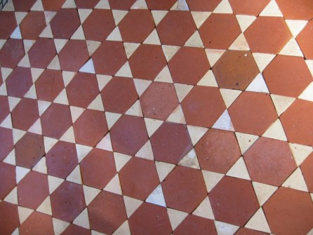 antique terracotta hexagon & diamonds tiles