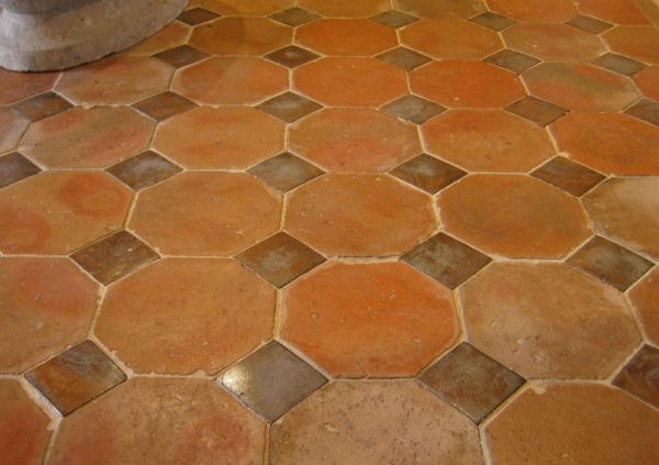 Antique reclaimed terracotta in octagonal format