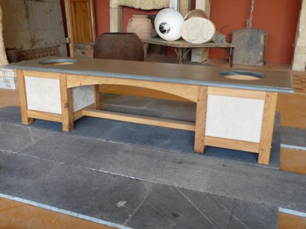banc jardiniere schiste vert