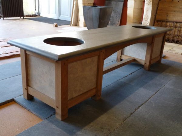 banc jardiniere schiste vert