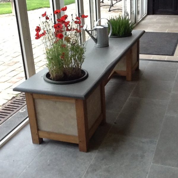 banc jardiniere schiste vert