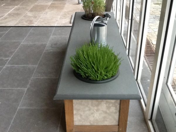 banc jardiniere schiste vert