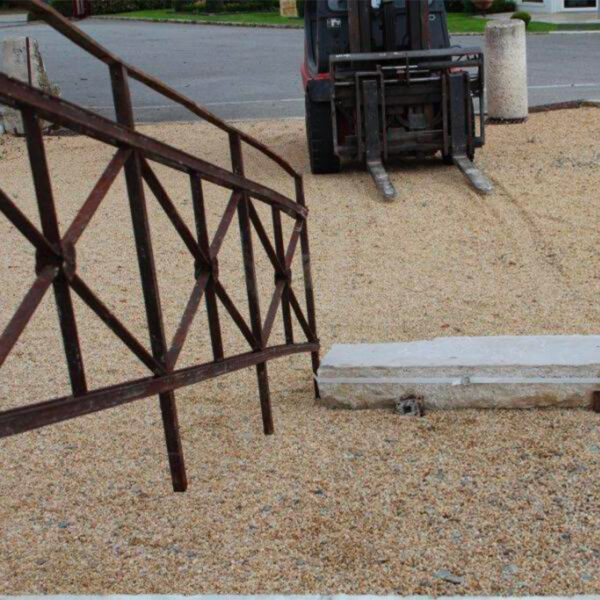 aged iron stair handrails