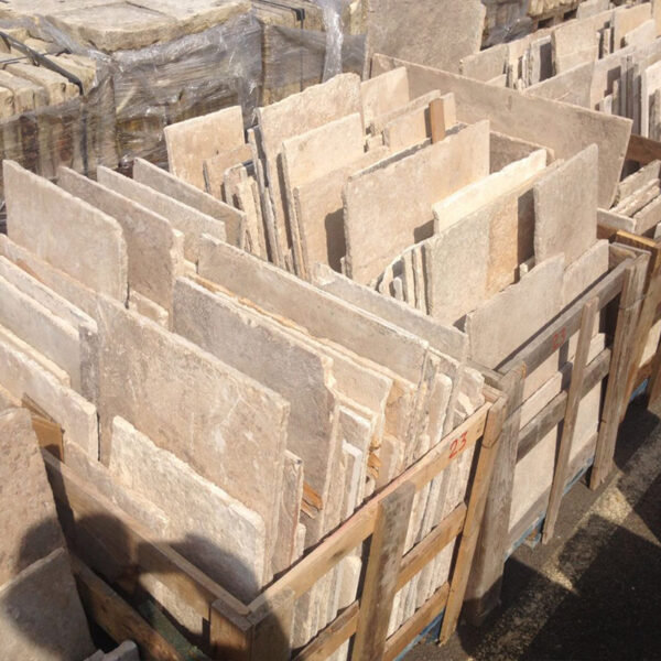 Antique limestone flagstone floors stock