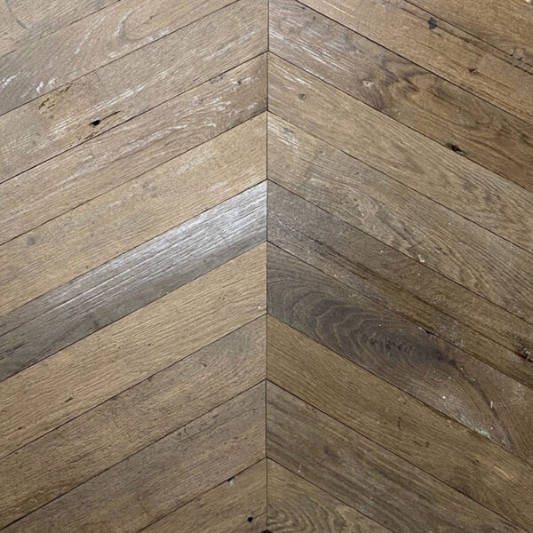 Antique reclaimed chevron parquet