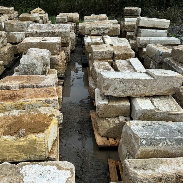 antique reclaimed french limestone blocks