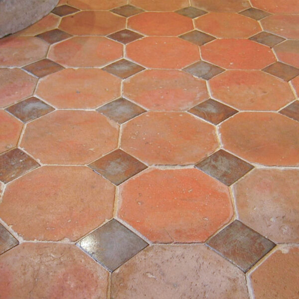 antique tile terracotta with cabochon