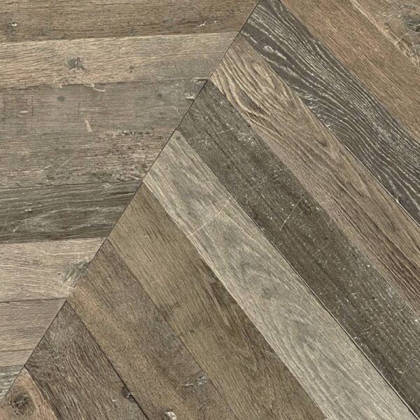 Calibrate reclaimed chevron parquet