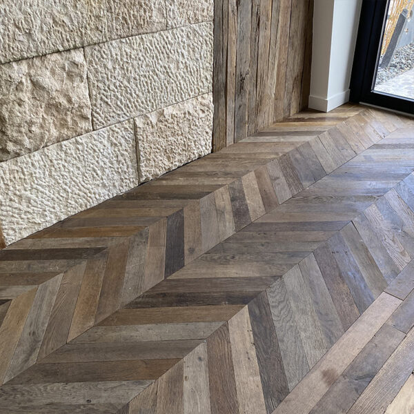 French chevron salvaged oak