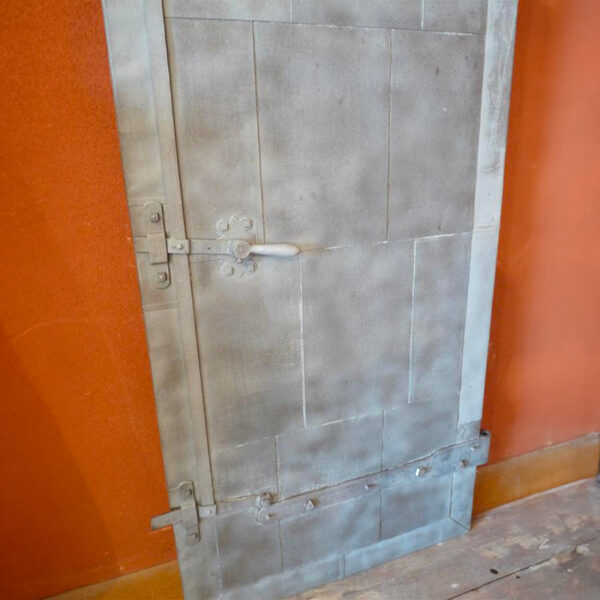 heavy wood and metal door