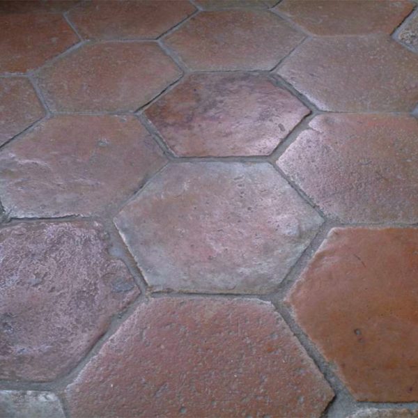 large size french hexagonal terracotta tile