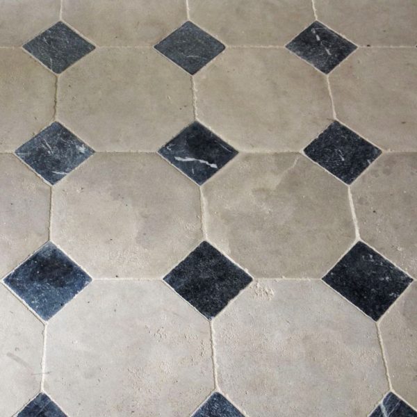 limestone cabochon floor tiles