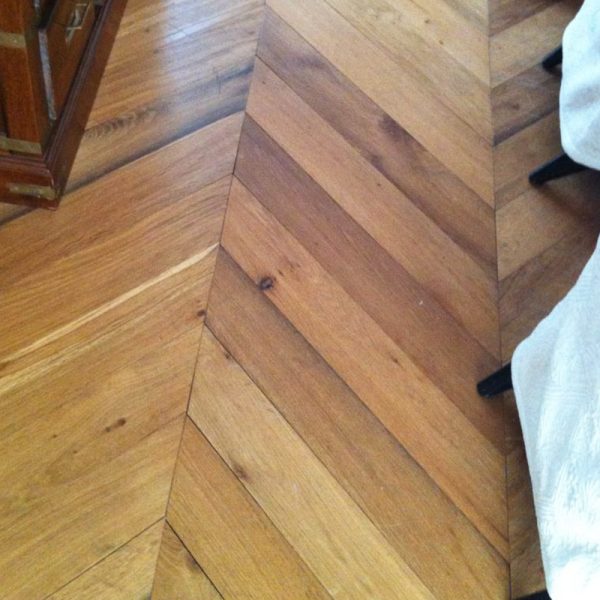 Oak chevron parquet flooring