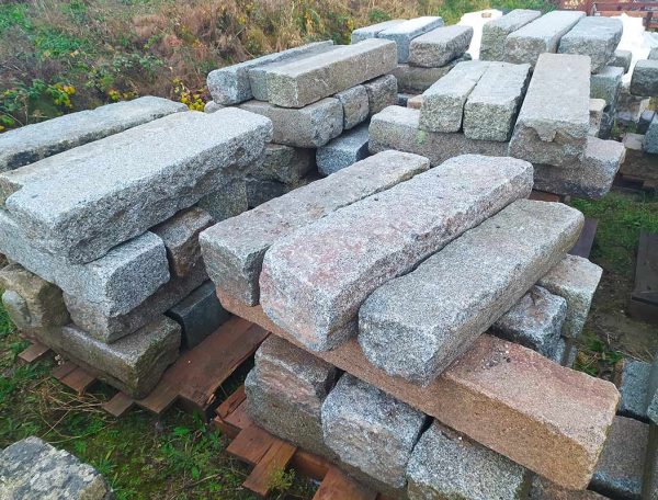 Reclaimed granite curbs