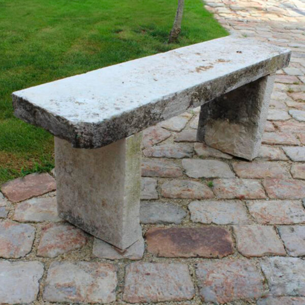 reclaimed limestone bench