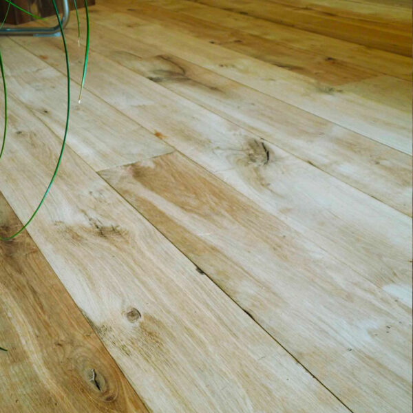 Reclaimed oak board flooring from railway