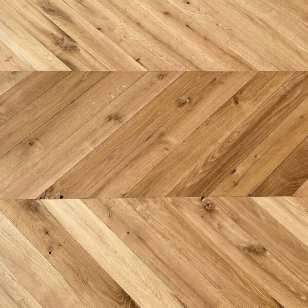 Reclaimed oak chevron floor