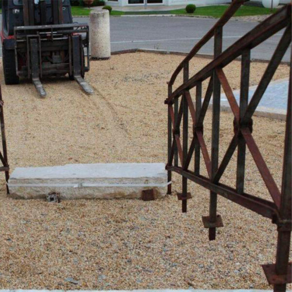 reclaimed patinated iron railings