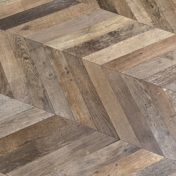 Showroom of reclaimed french chevron