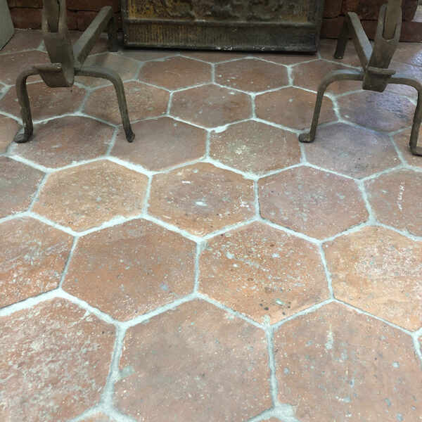 small version antique hexagonal terracotta