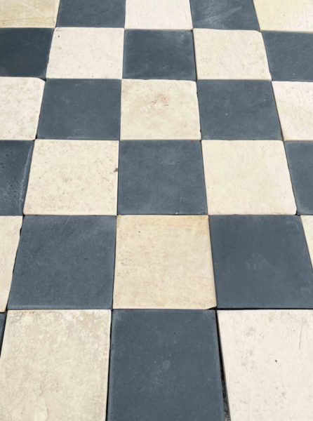 stone floor in black and white