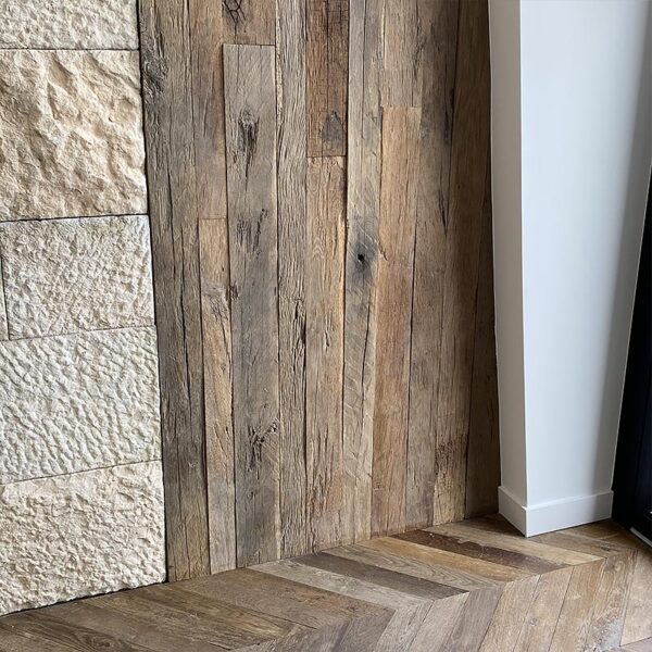 Wood cladding old beam