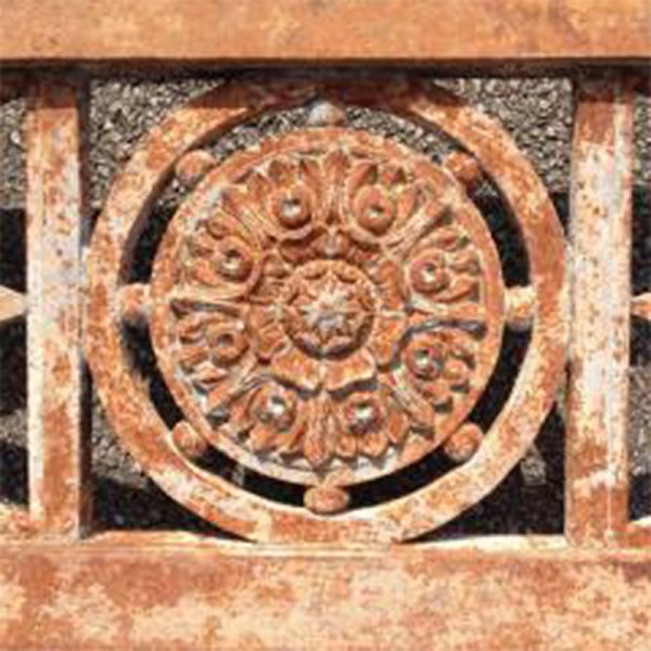 detail of medallion antique grilles