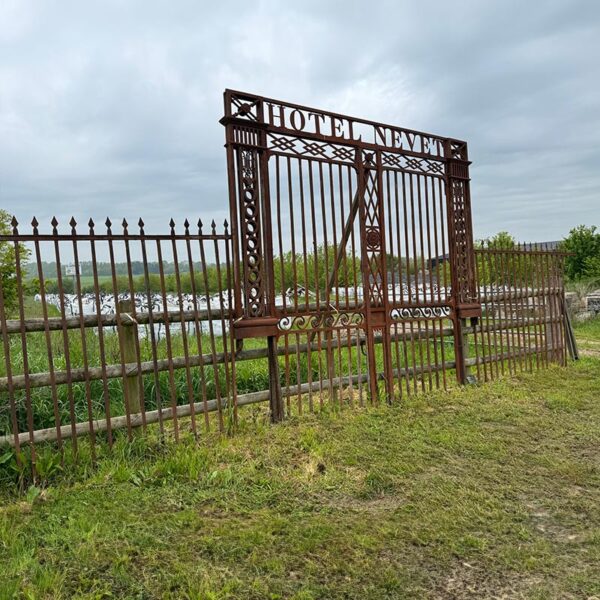 forged iron gate rusty color