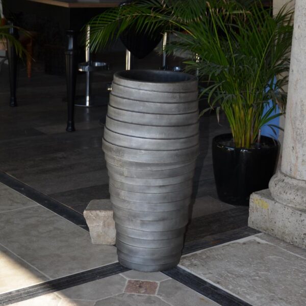 grey concrete color vase