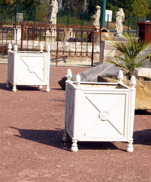 iron white color tree planters
