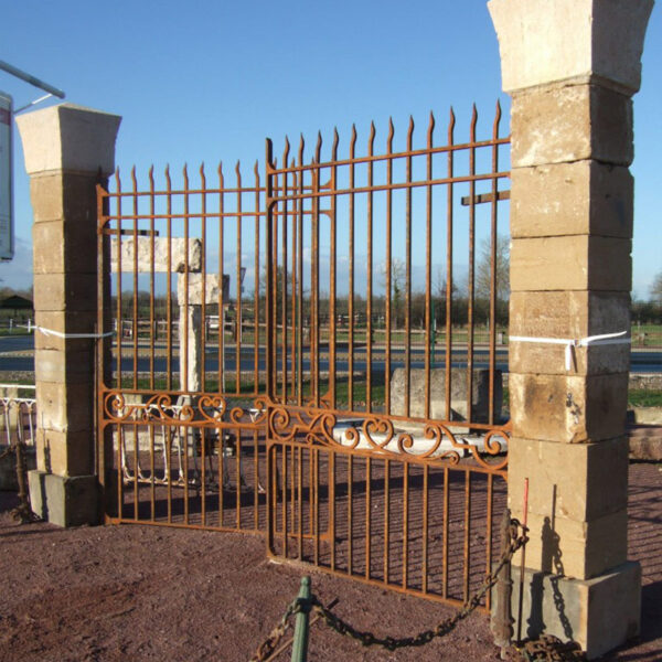 rust colored old style gate