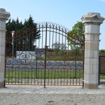 Antique Limestone gateway pillars