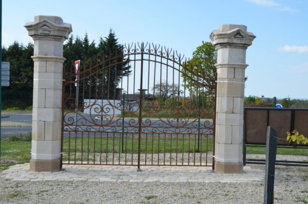 Antique Limestone gateway pillars