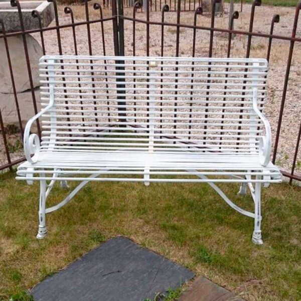 White bench ironwork