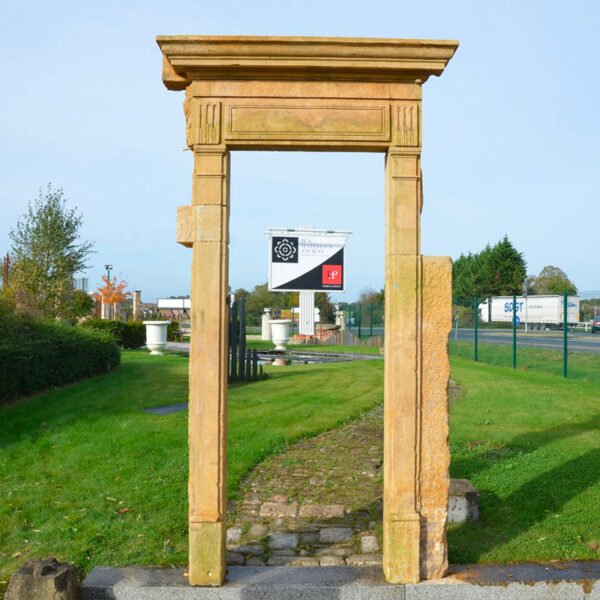 antique door surround in french limestone