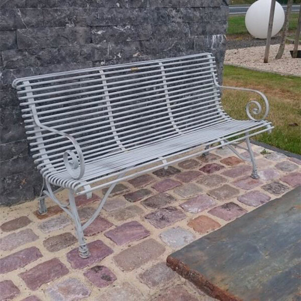 three seater metal bench