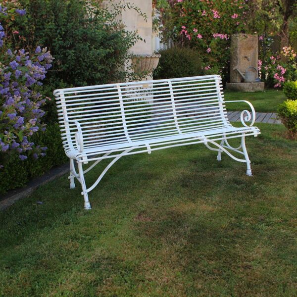 white metal bench antique style