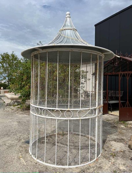 Circular birdcage in steel and zinc - aviary