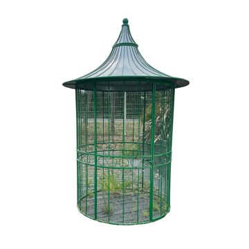 Circular birdcage in steel and zinc - aviary