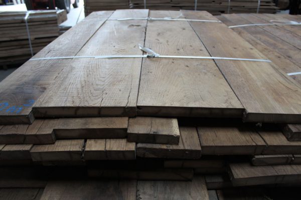 Antique reclaimed French oak floorboards and brushed