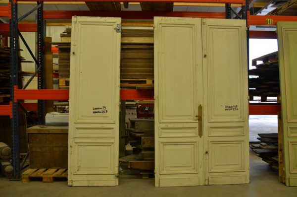 Porte intérieur ancienne en sapin et chêne