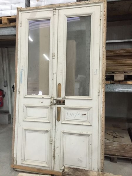 Porte Haussmannienne double intérieure en bois blanc