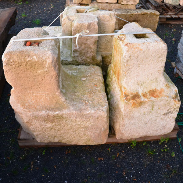reclaimed plinths on french limestone