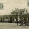 Postcard of Gare des Chantiers with ancient granite Versailles cobblestones