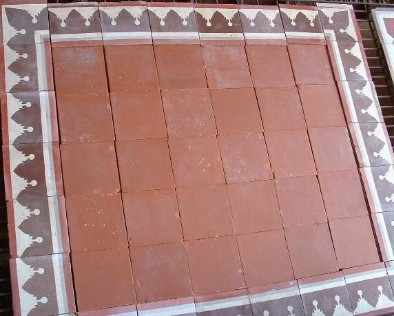 Terracotta Tiles With Decorative Cement Tile Border