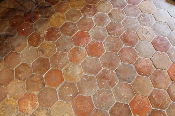 Antique hexagonal terracotta