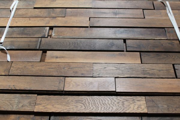 salvaged parquet flooring