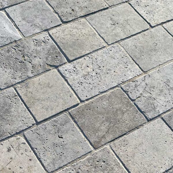 Silver grey tarvertine pavers