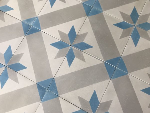 carreaux ciment étoile bleue