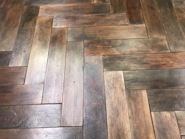 reclaimed herringbone parquet flooring